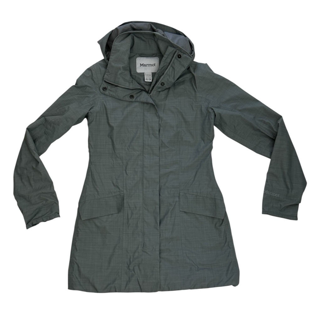 Marmot Rain Jacket Women’s XS Green Weather-Resistant Hooded LIKE NEW!